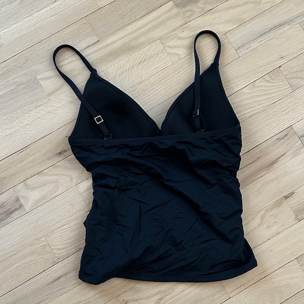 Black Ruched Tankini Top - Picture 2 of 3